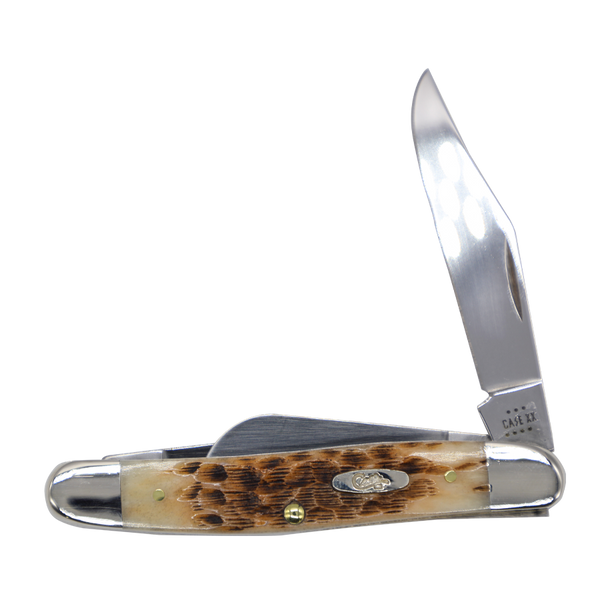 Case Knives | 00128 | Peach Seed Jig Amber Bone Stockman