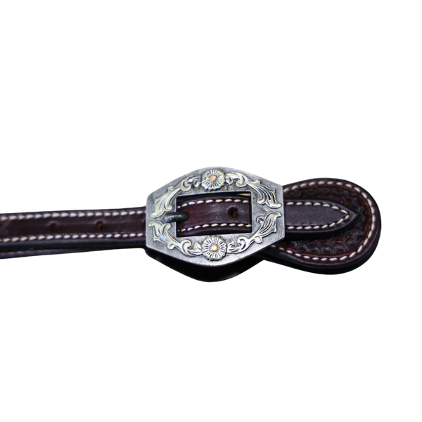 Wildfire Saddlery | Spur Straps 5/8" Rosewood Stamp with Custom Buckles