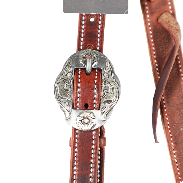 Wildfire Saddlery | 1" Headstall Slip Ear Chocolate Harness with Cowboy Knots & Custom Buckles