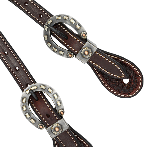 Wildfire Saddlery | Spur Straps 5/8" Rosewood Stamp with Custom Buckles